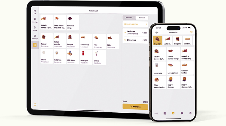 Onesix kassa + ipad banner